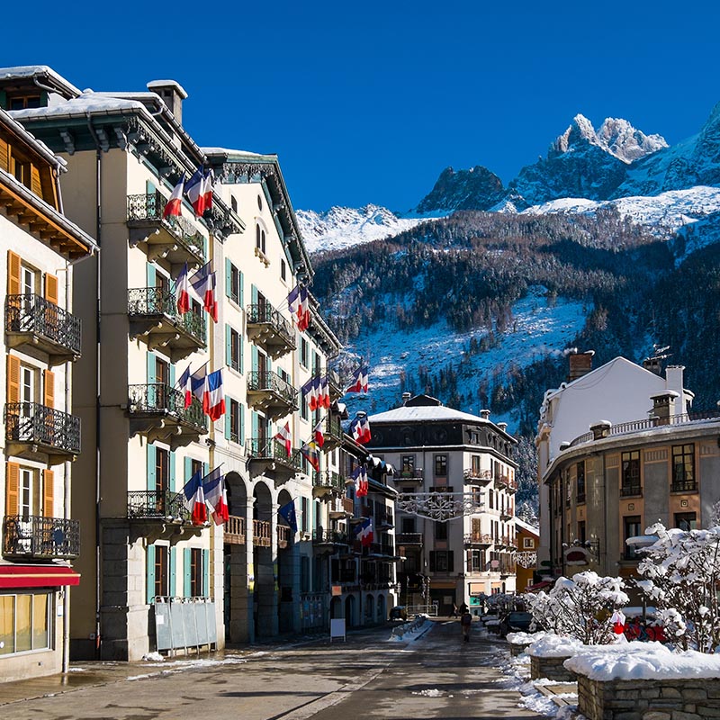 Vue sur la célèbre station de Chamonix