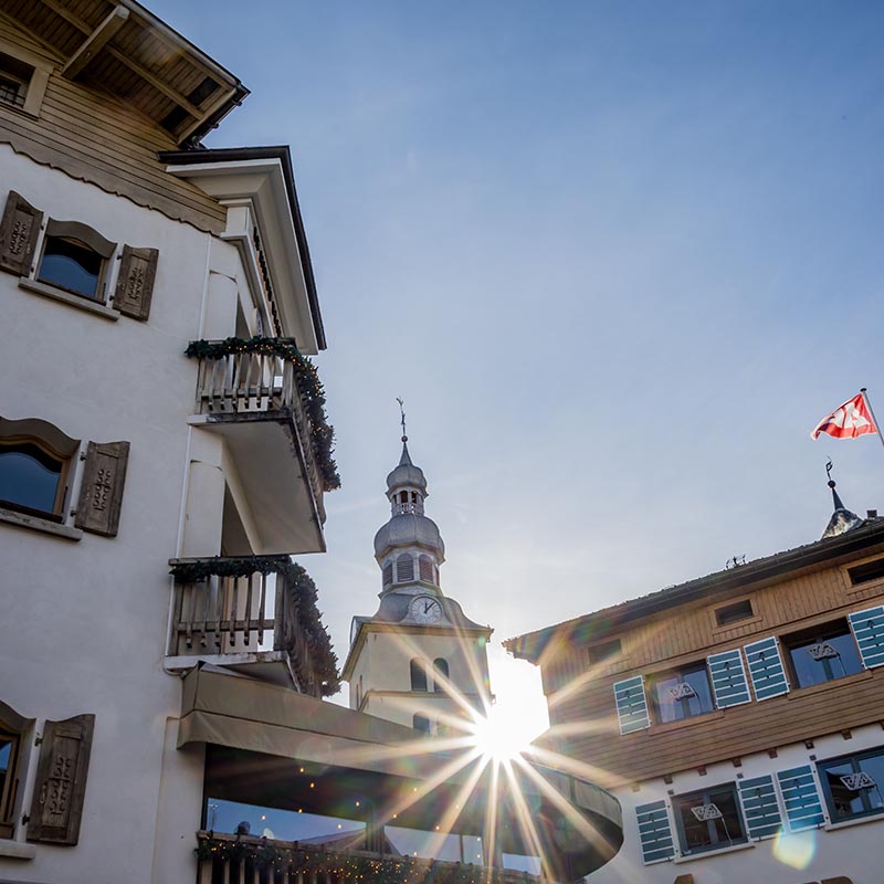 Vue sur la station bien connue de Megève